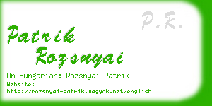 patrik rozsnyai business card